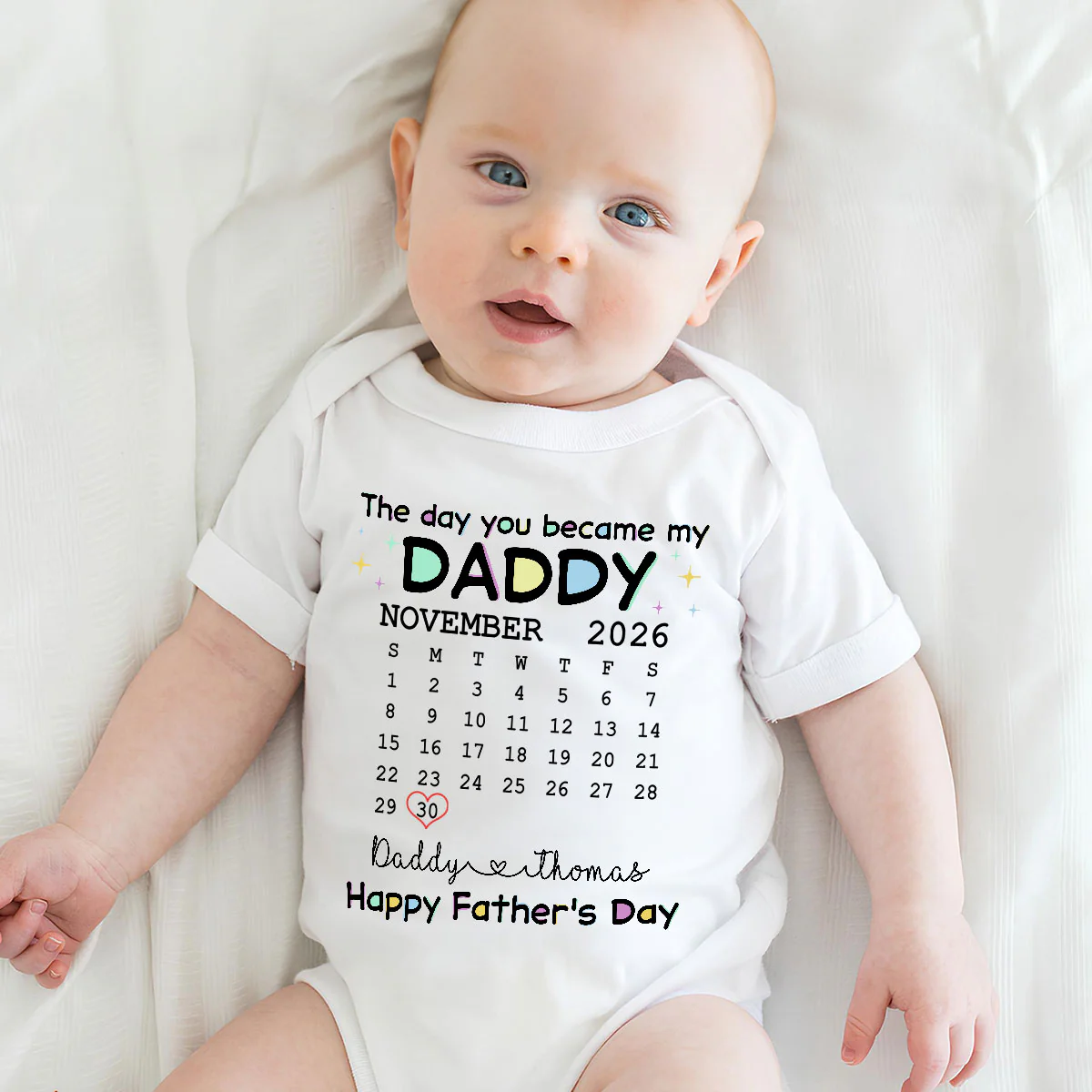 The Day You Become My Daddy - Personalized Custom Baby Onesie - Image 5
