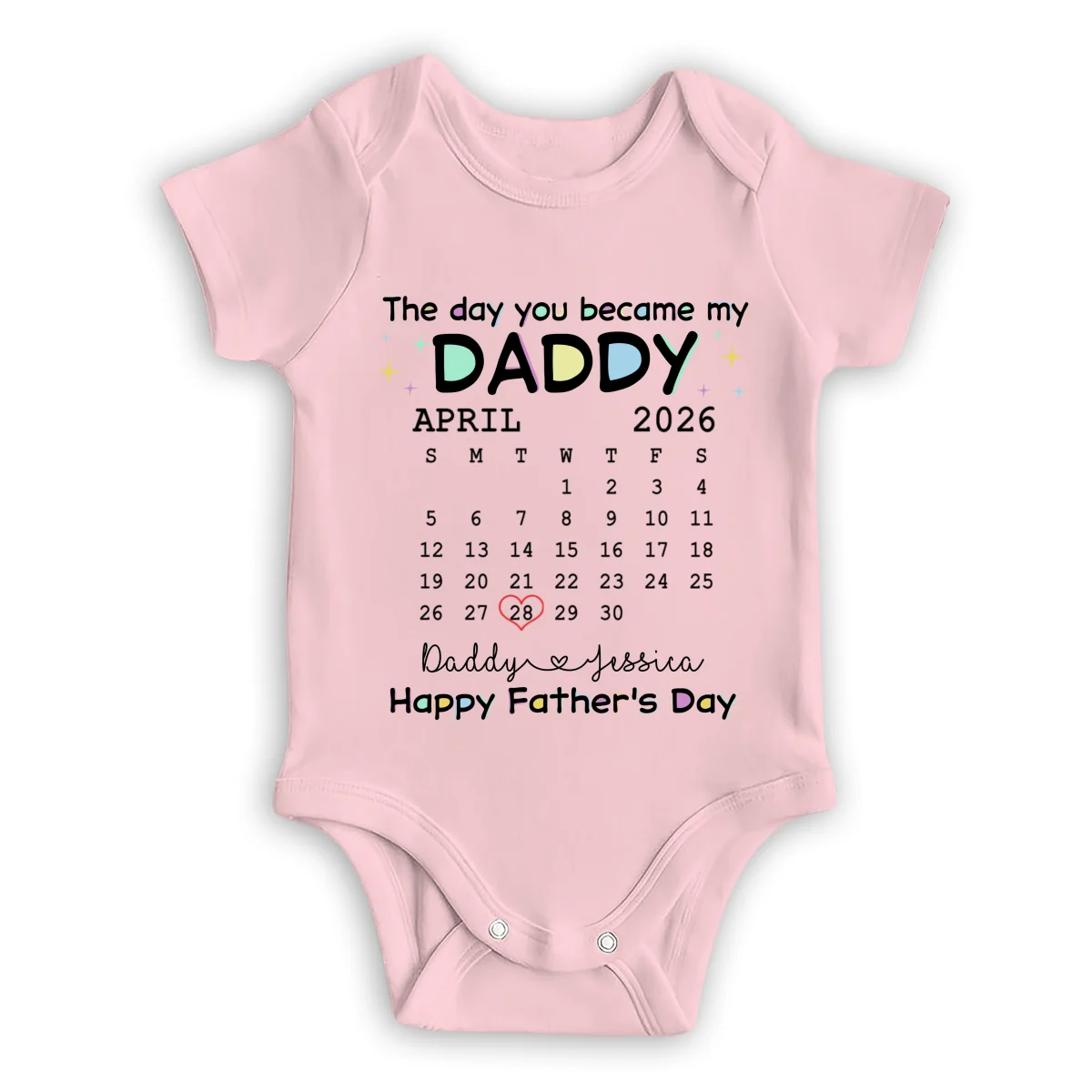 The Day You Become My Daddy - Personalized Custom Baby Onesie - Image 9