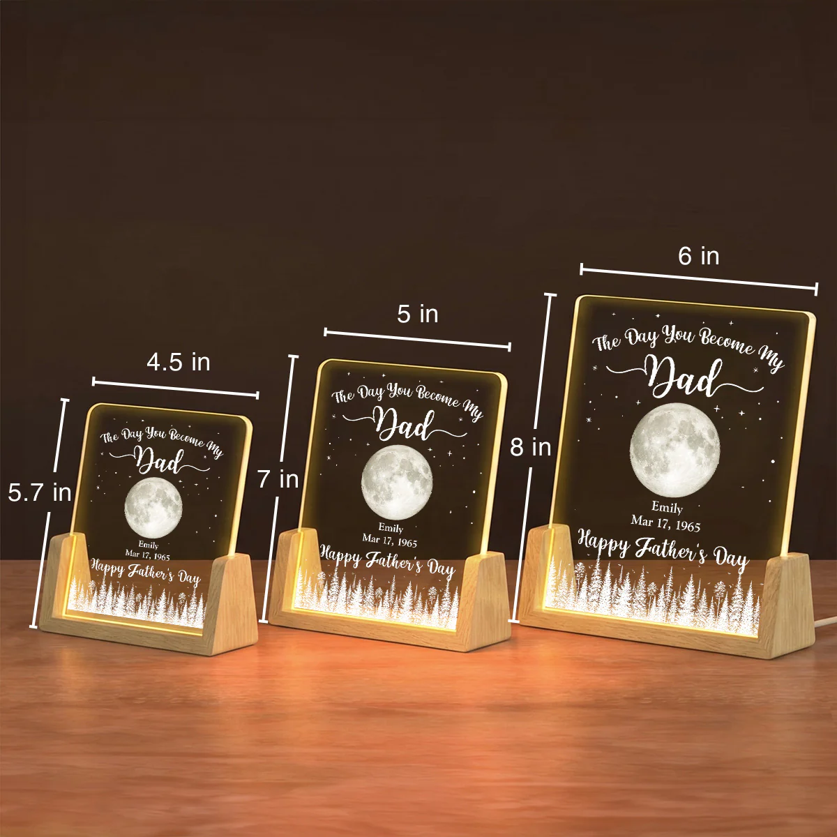 The Day You Become Our Dad 2 - Personalized Custom Night Light - Image 4