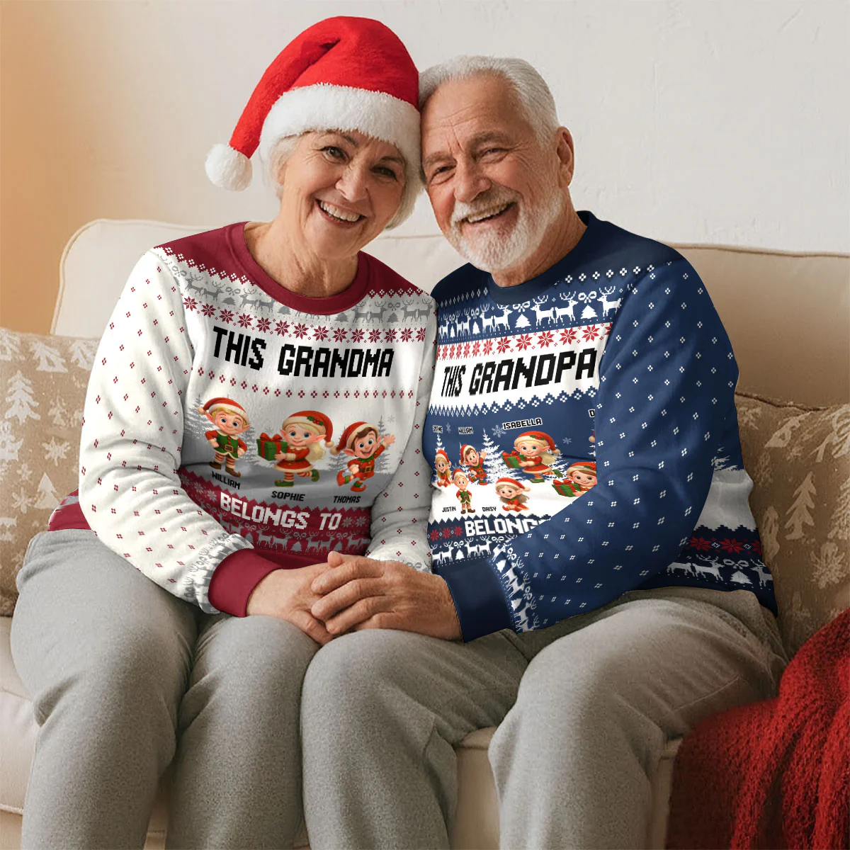 The Elf Family - Personalized Custom All-Over-Print Sweatshirt - Image 6