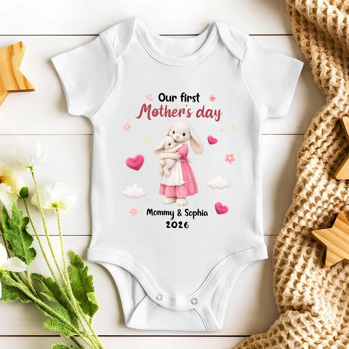 The First Celebration - Personalized Custom Baby Onesie - Image 2