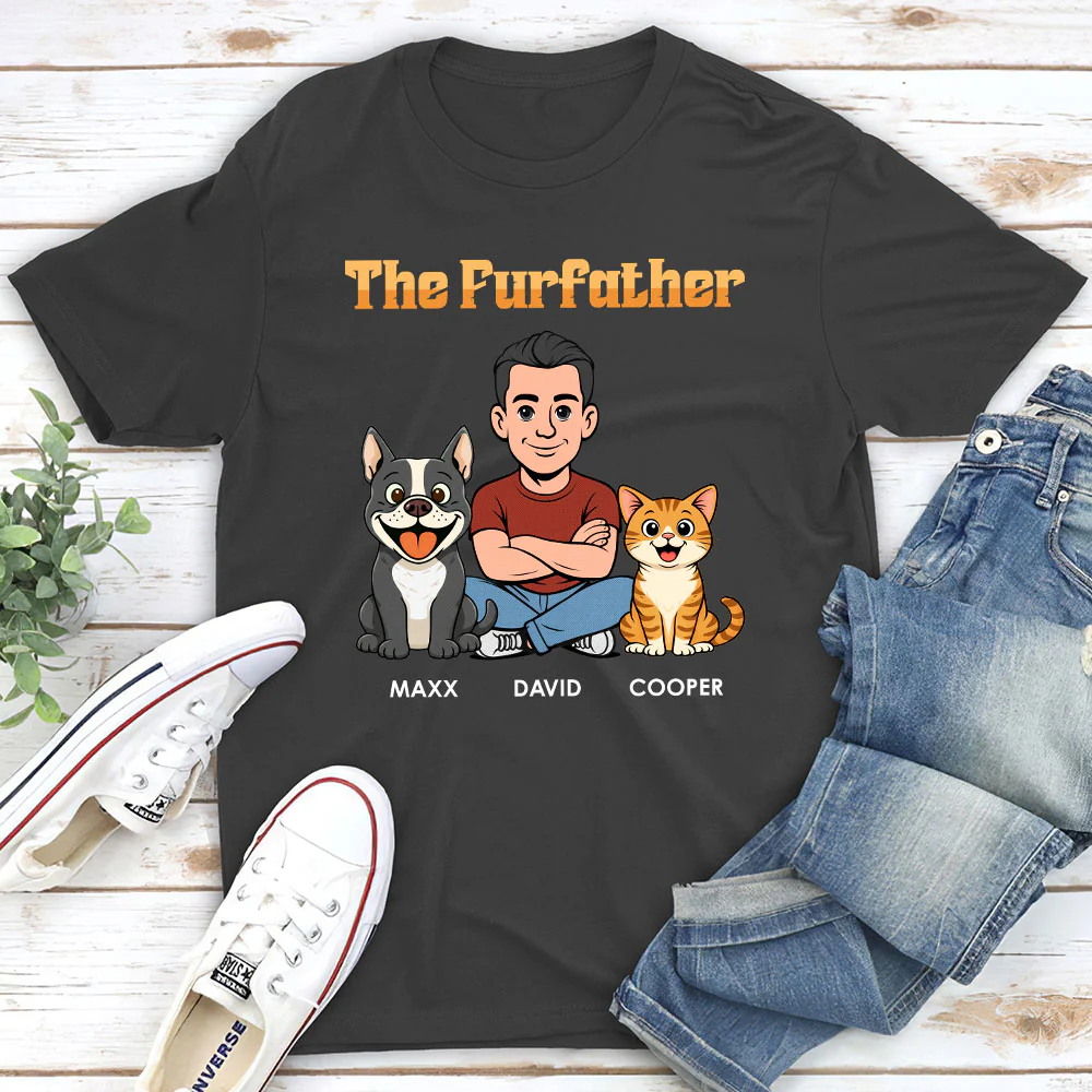 The Furfather Retro - Personalized Custom Shirt - Image 3