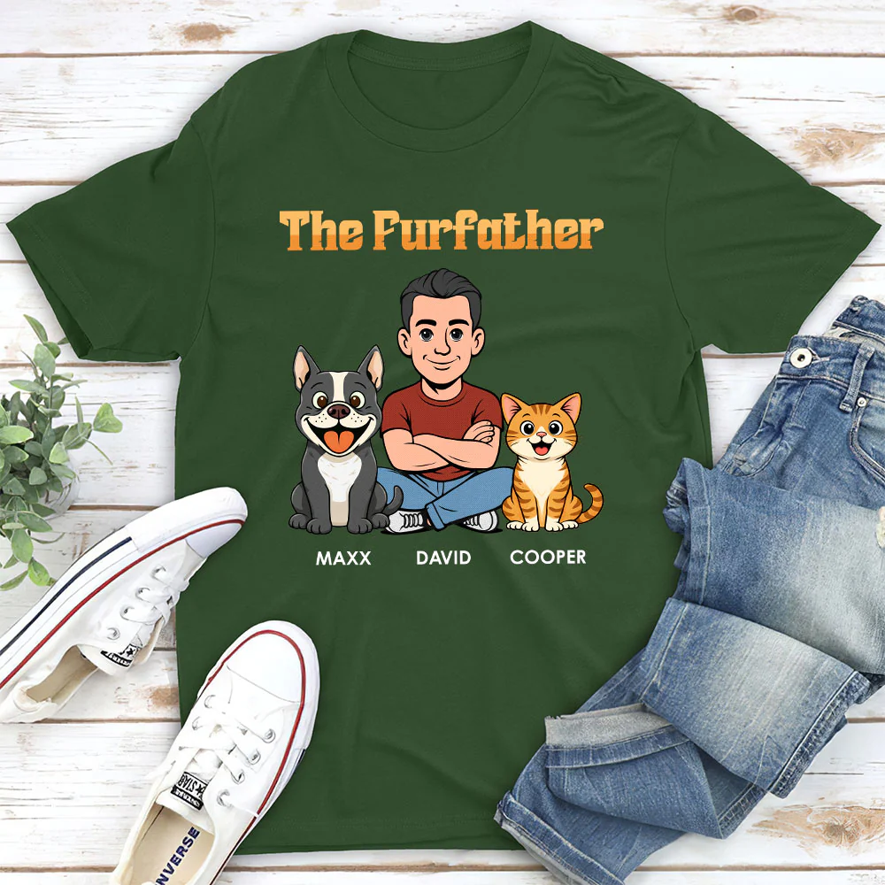 The Furfather Retro - Personalized Custom Shirt - Image 4