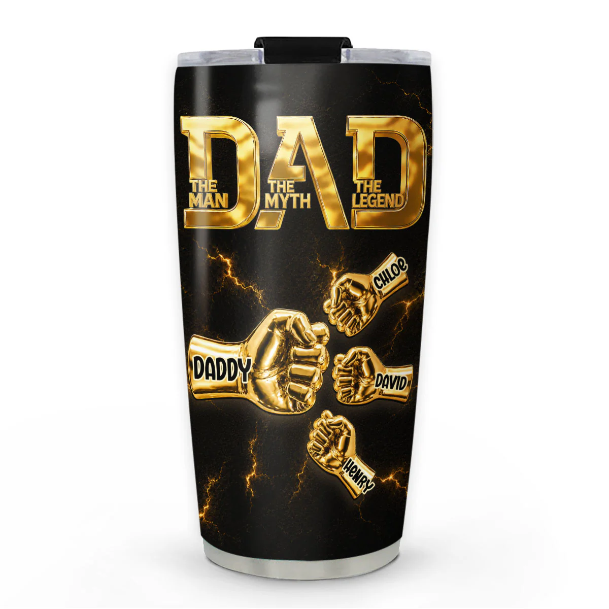 The Gold Pop - Personalized Custom 3D Effect Tumbler