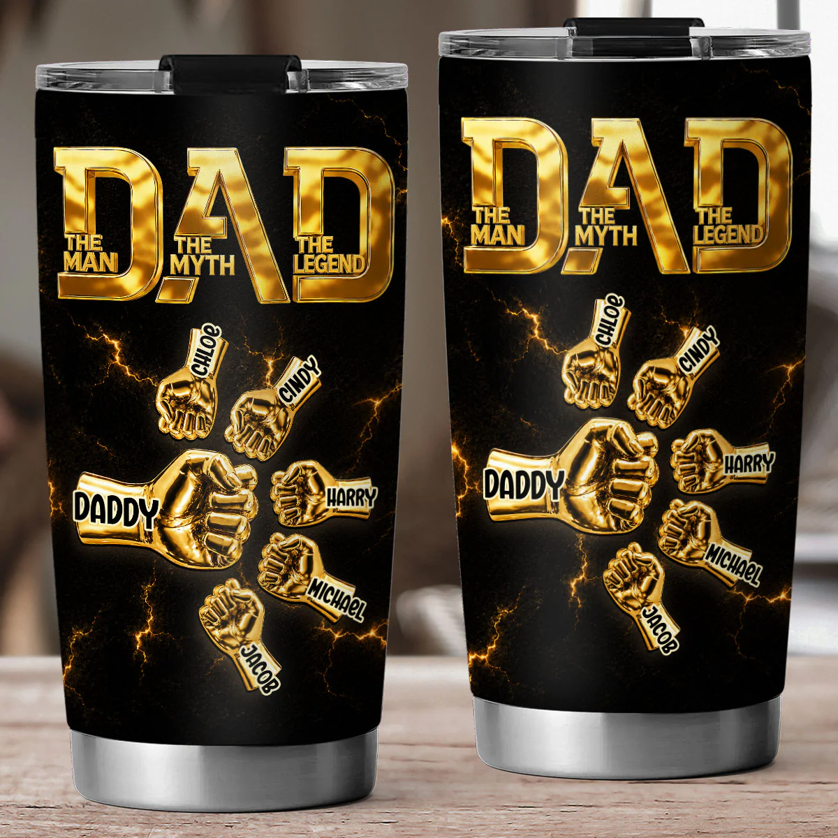 The Gold Pop - Personalized Custom 3D Effect Tumbler - Image 3
