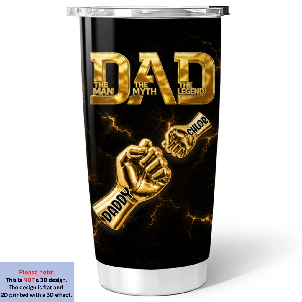 The Gold Pop - Personalized Custom 3D Effect Tumbler - Image 7