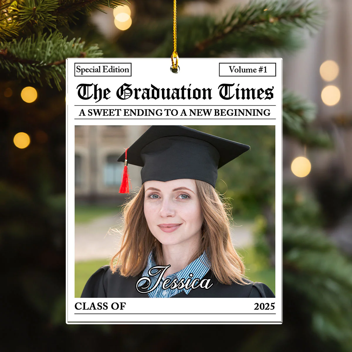 The Graduation Times - Personalized Custom Acrylic Ornament - Image 2