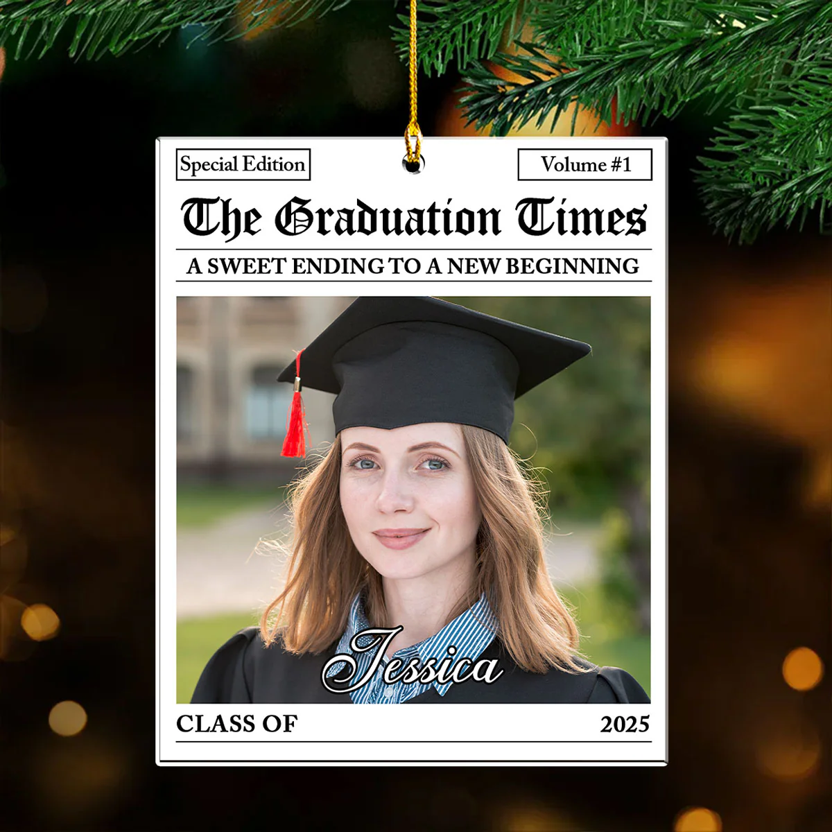 The Graduation Times - Personalized Custom Acrylic Ornament - Image 4