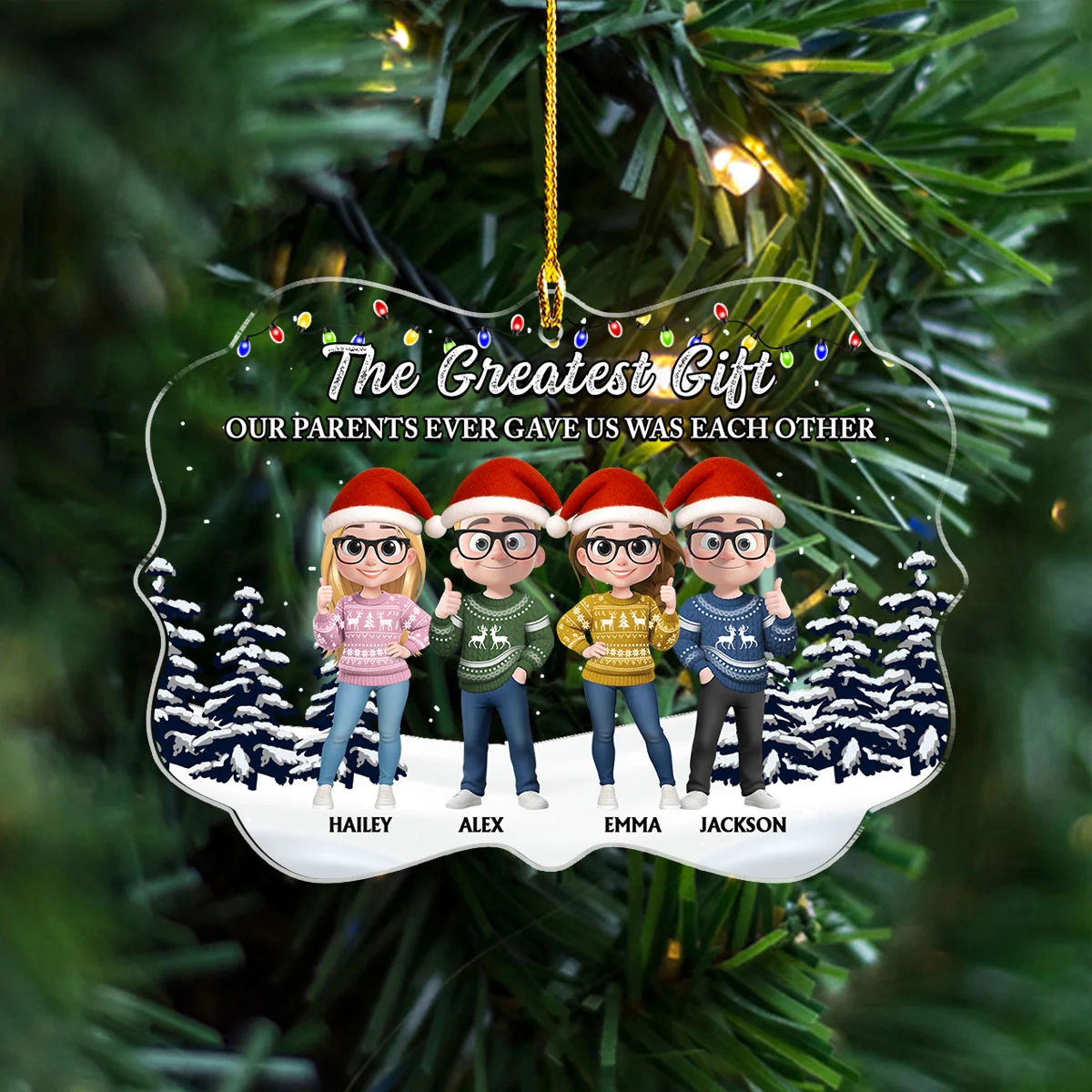 The Greatest Gift Ever - Personalized Custom Acrylic Ornament - Image 4