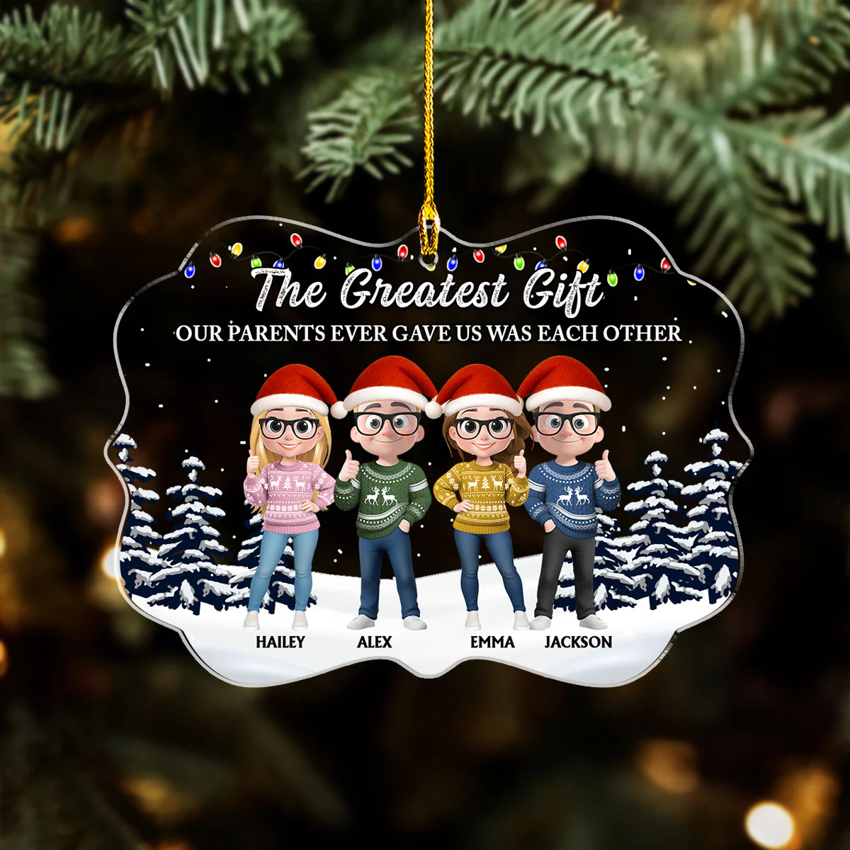 The Greatest Gift Ever - Personalized Custom Acrylic Ornament - Image 5