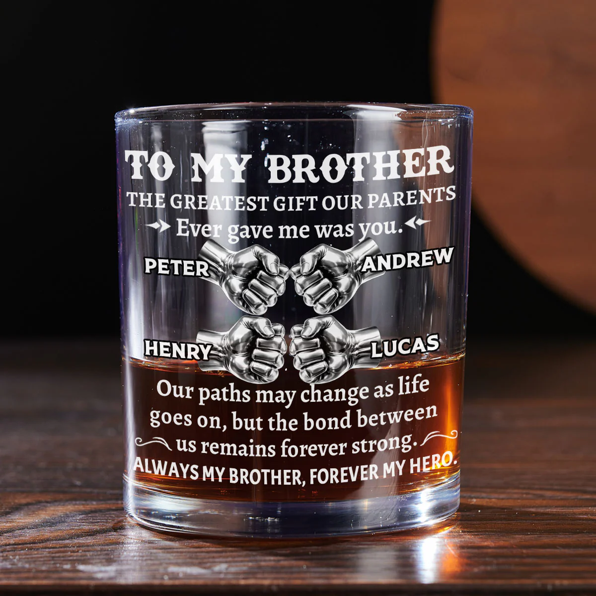 The Greatest Gift - Personalized Custom Whiskey Glass - Image 3
