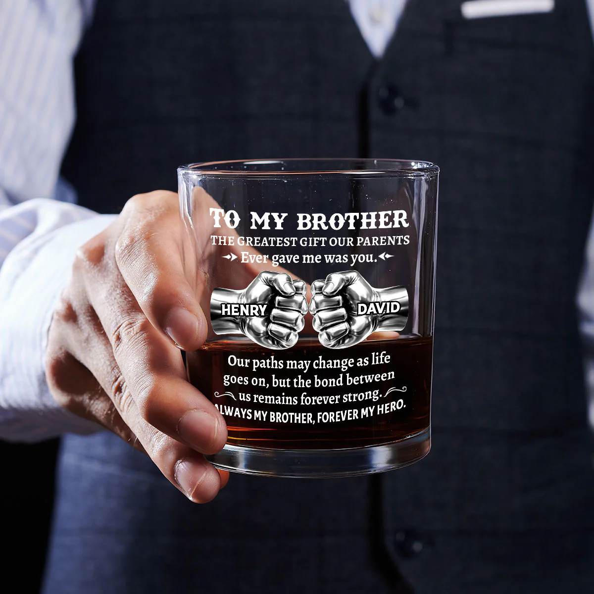 The Greatest Gift - Personalized Custom Whiskey Glass - Image 4
