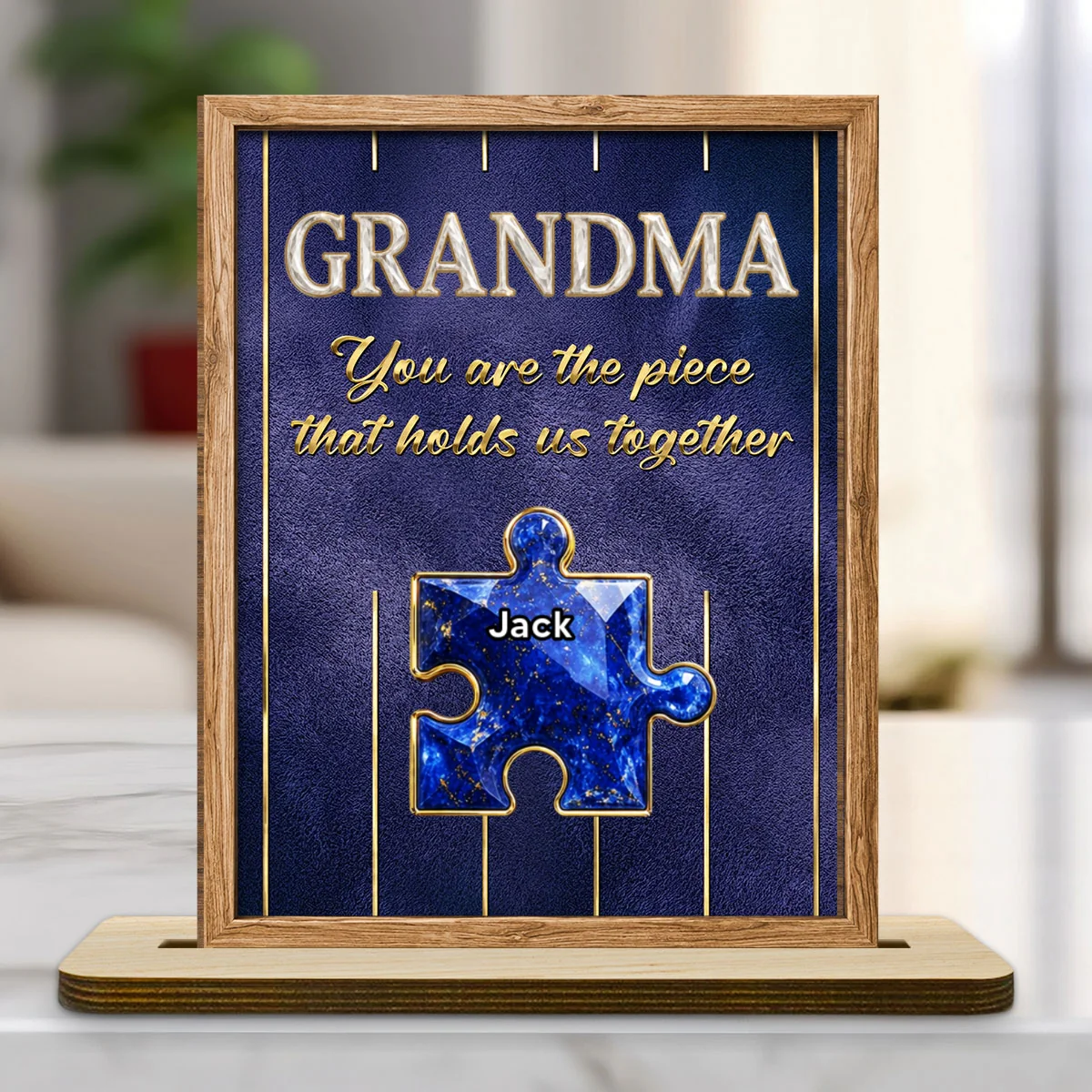 The Heart Of Our Family - Personalized Custom 2-Layer Wood Plaque With Flat Base - Image 6