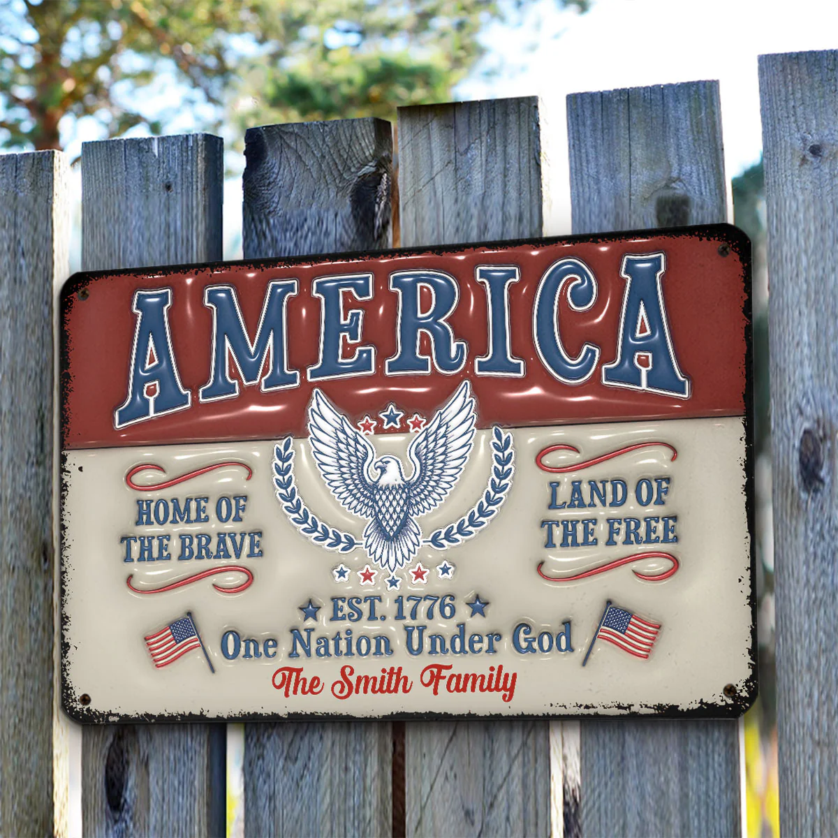 The Home The Land - Personalized Custom 3D Inflated Effect Metal Sign - Image 2