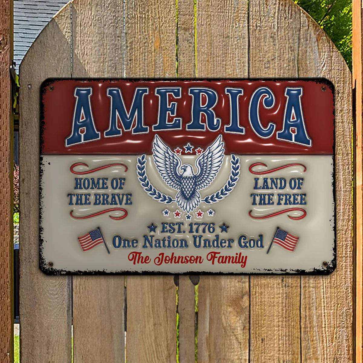 The Home The Land - Personalized Custom 3D Inflated Effect Metal Sign - Image 4
