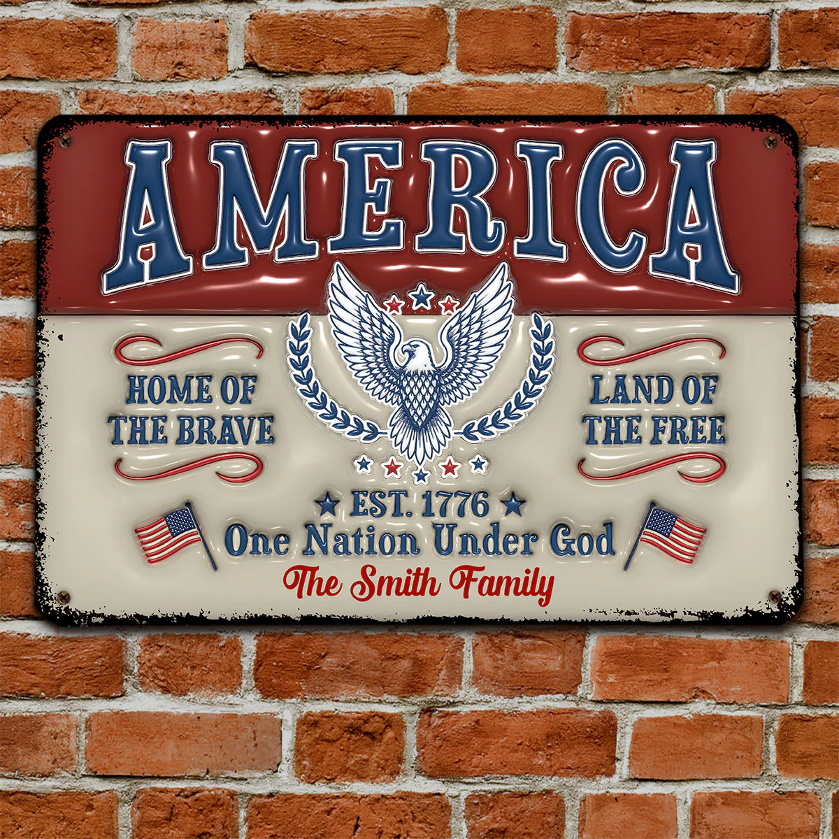 The Home The Land - Personalized Custom 3D Inflated Effect Metal Sign - Image 5