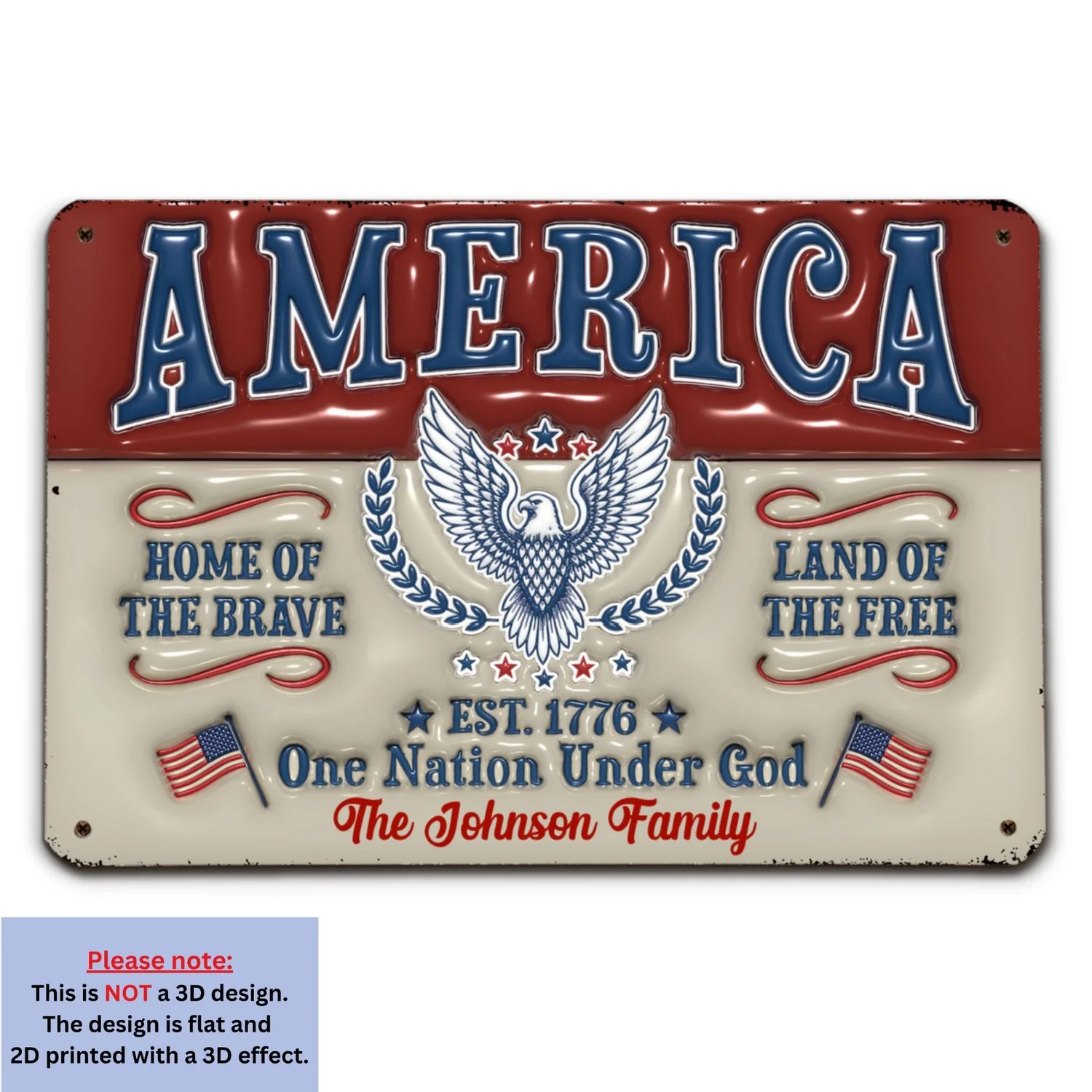 The Home The Land - Personalized Custom 3D Inflated Effect Metal Sign - Image 7
