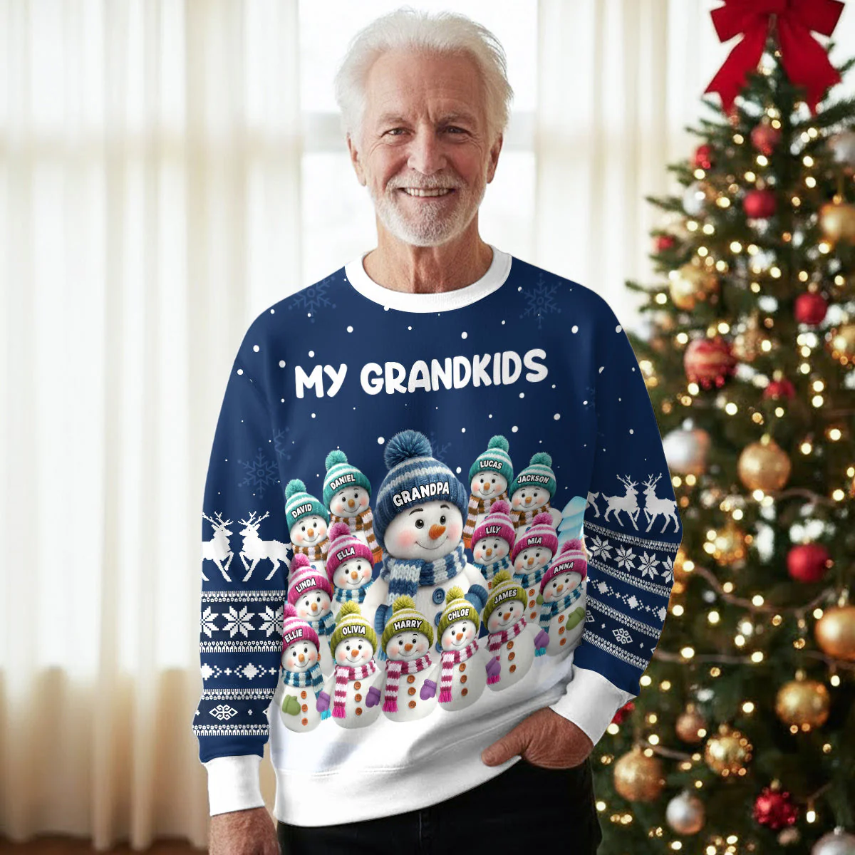 The Knitted Family - Personalized Custom All-Over-Print Sweatshirt - Image 4