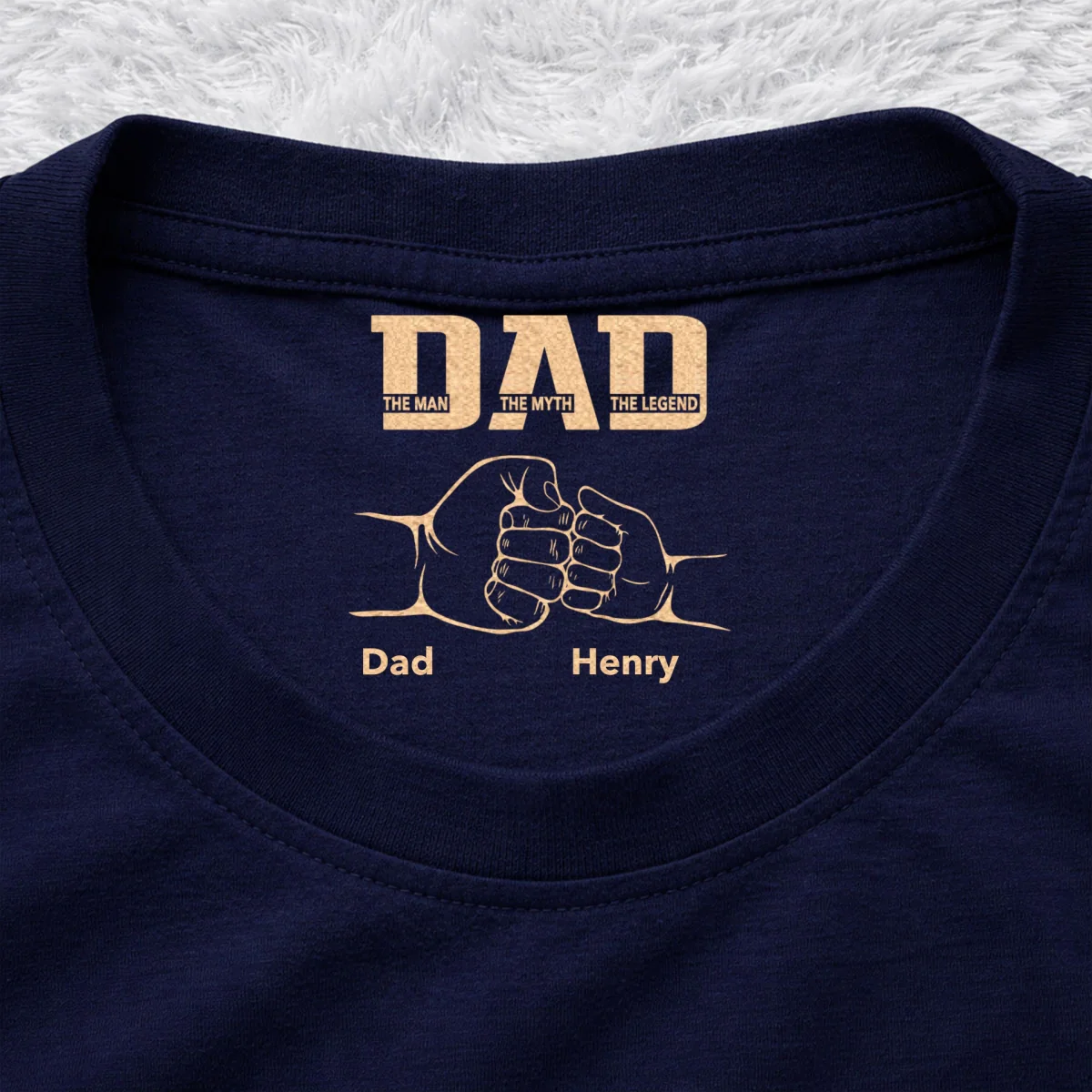 The Legend Fist Bump - Personalized Custom Inside Neck Print T-Shirt - Image 10
