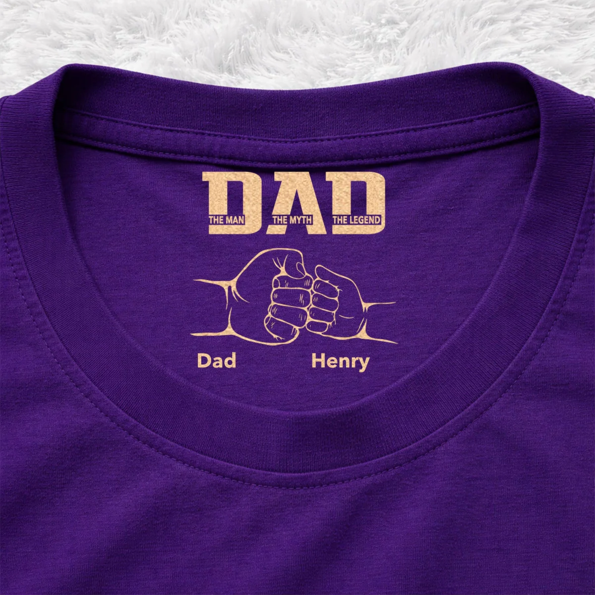 The Legend Fist Bump - Personalized Custom Inside Neck Print T-Shirt - Image 11