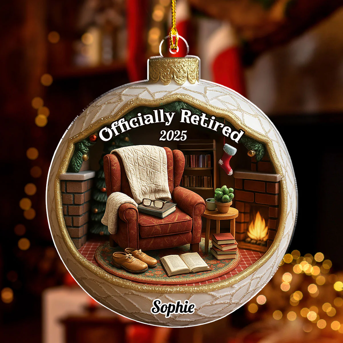 The Legend Has Retired - Personalized Custom 3D Effect Acrylic Ornament - Image 3