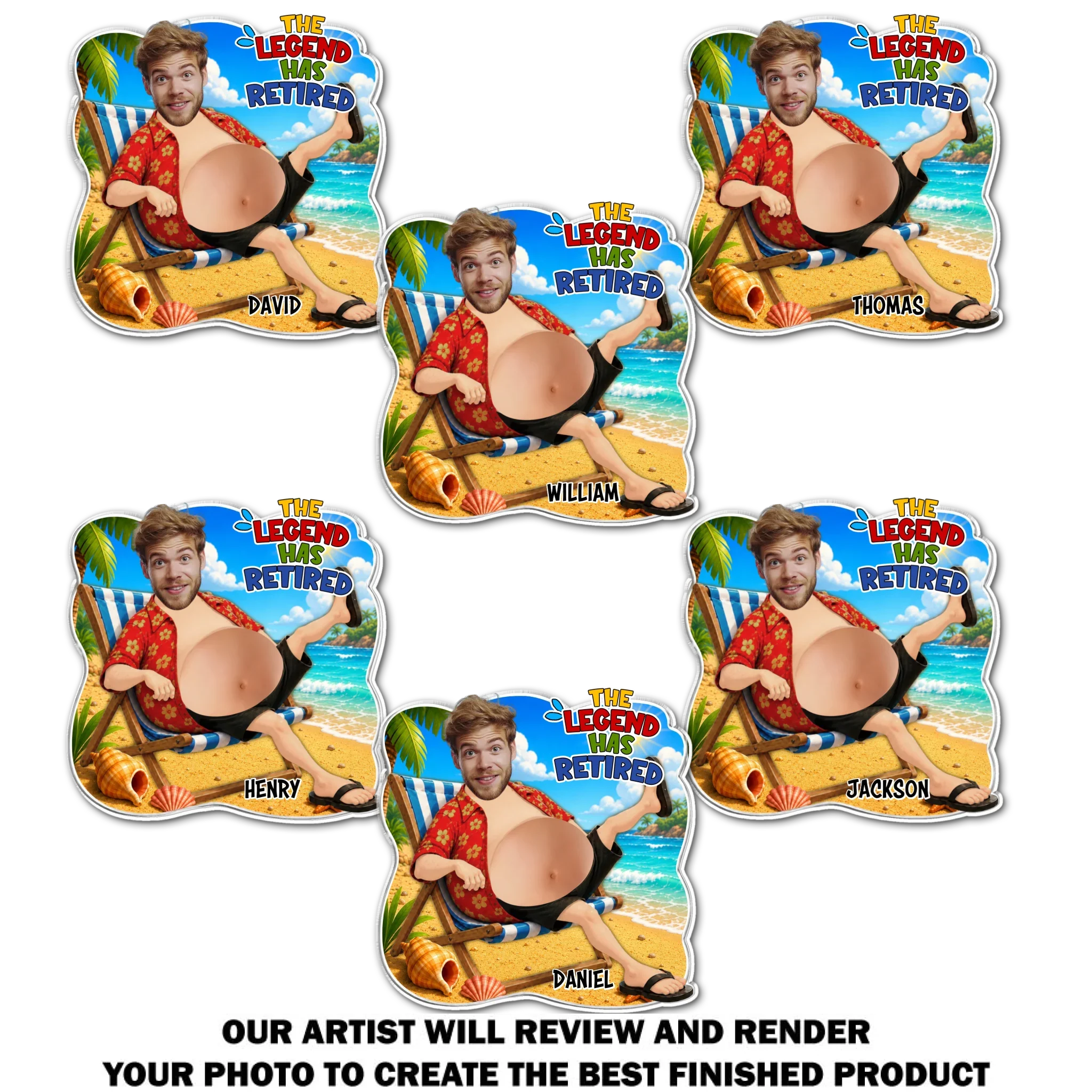 The Legend Has Retired - Personalized Custom Squishy Acrylic Fridge Magnet - Image 13