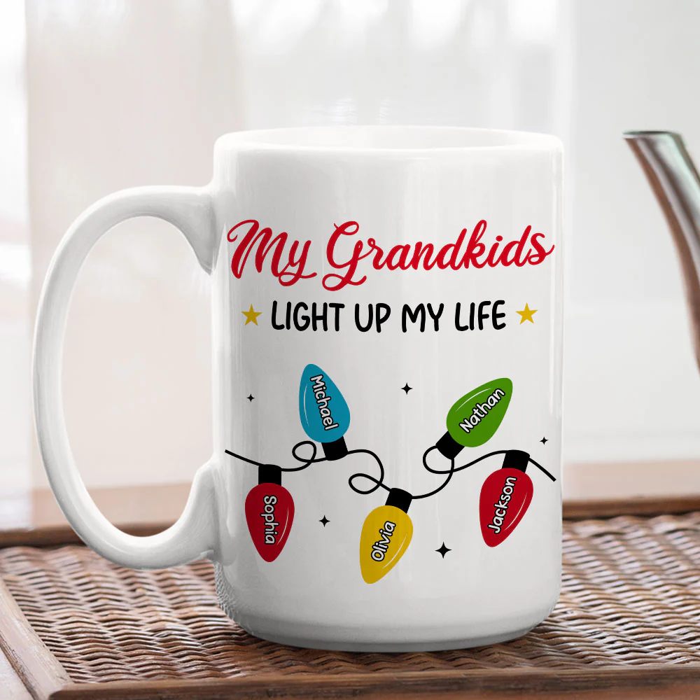The Light Of Grandma Life - Personalized Custom Coffee Mug - Image 5