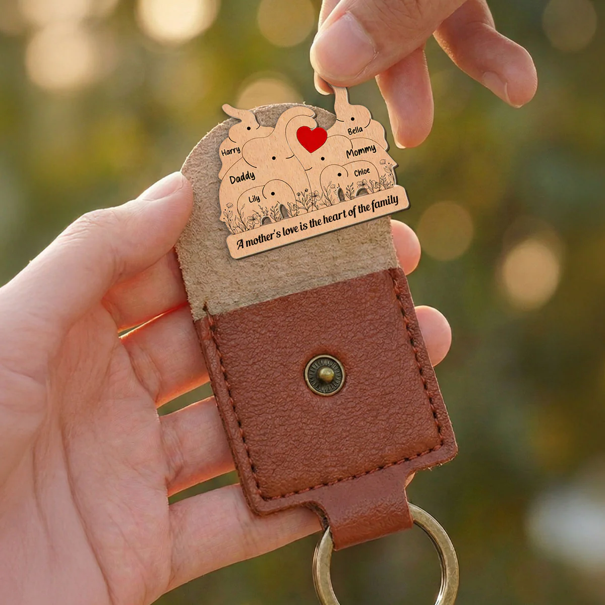 The Love Of A Mother - Personalized Custom Wooden Pocket Hug - Image 3