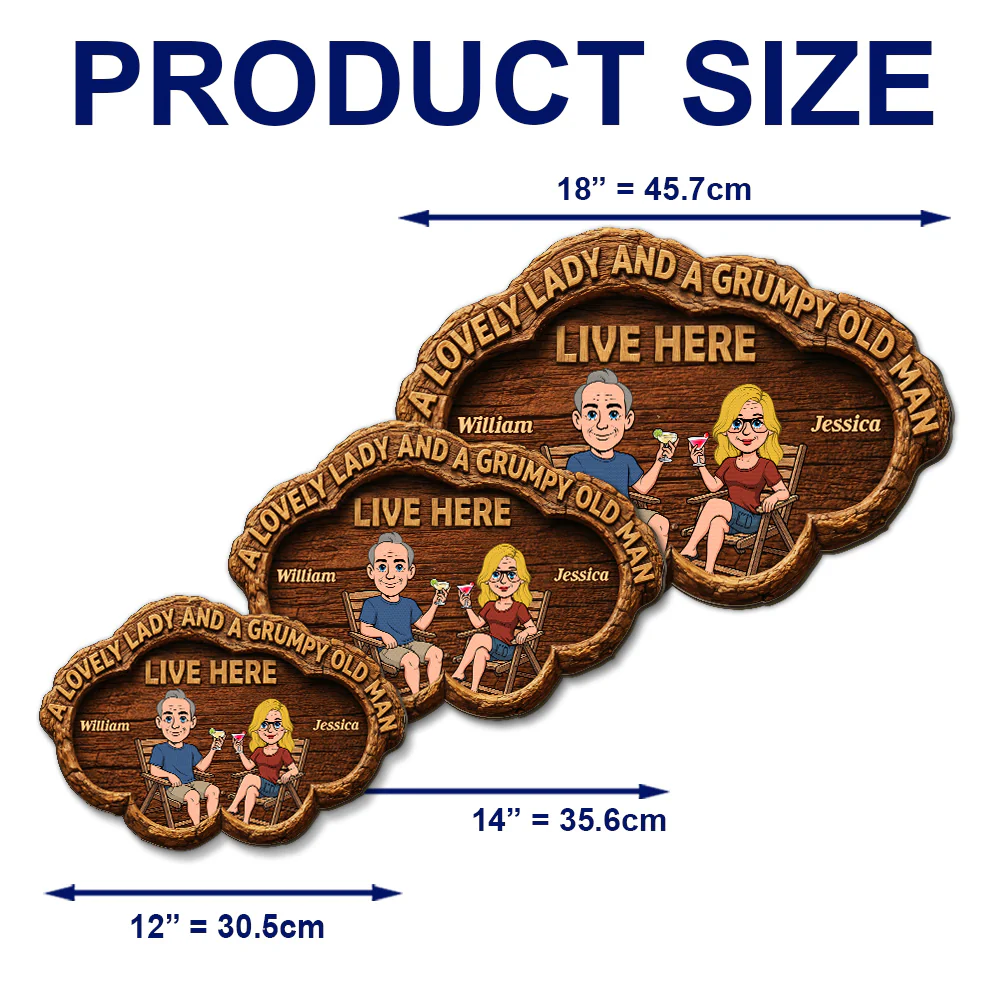 The Lovely And Grumpy Household - Personalized Custom Wood Sign - Image 6
