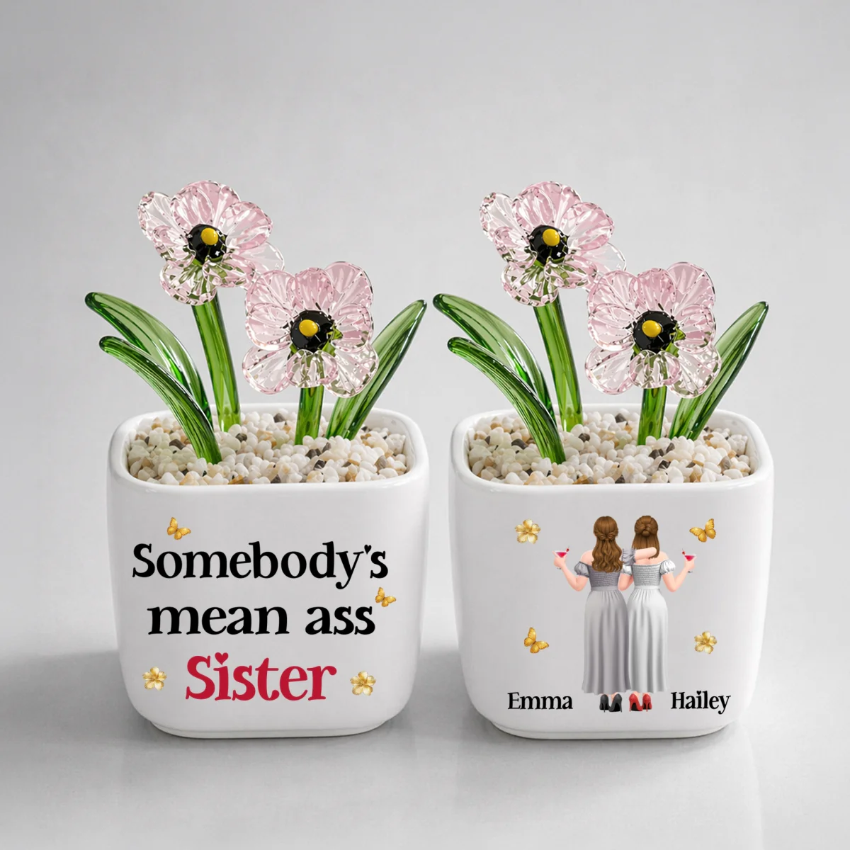 The Mean Ass Sister - Personalized Custom Glass Birth Month Flower - Image 18
