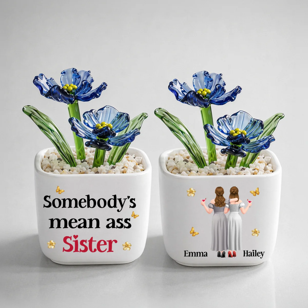 The Mean Ass Sister - Personalized Custom Glass Birth Month Flower - Image 19