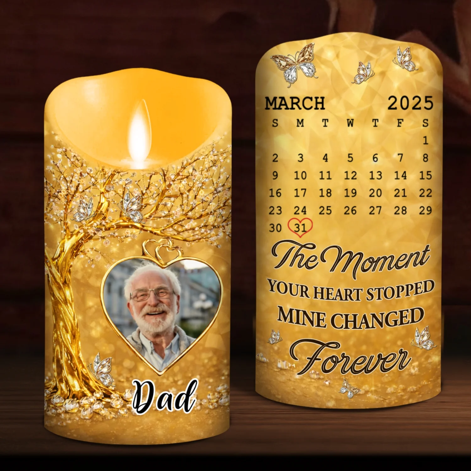 The Moment My Heart Changed Forever - Personalized Custom LED Candle - Image 7