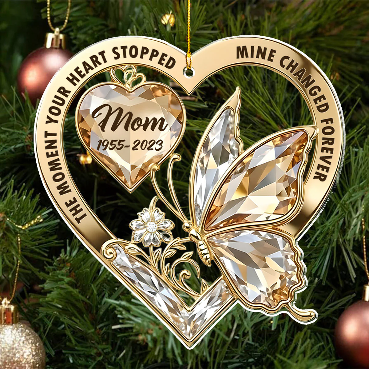 The Moment My Heart Changed Forever Version 2 - Personalized Custom Acrylic Ornament - Image 2