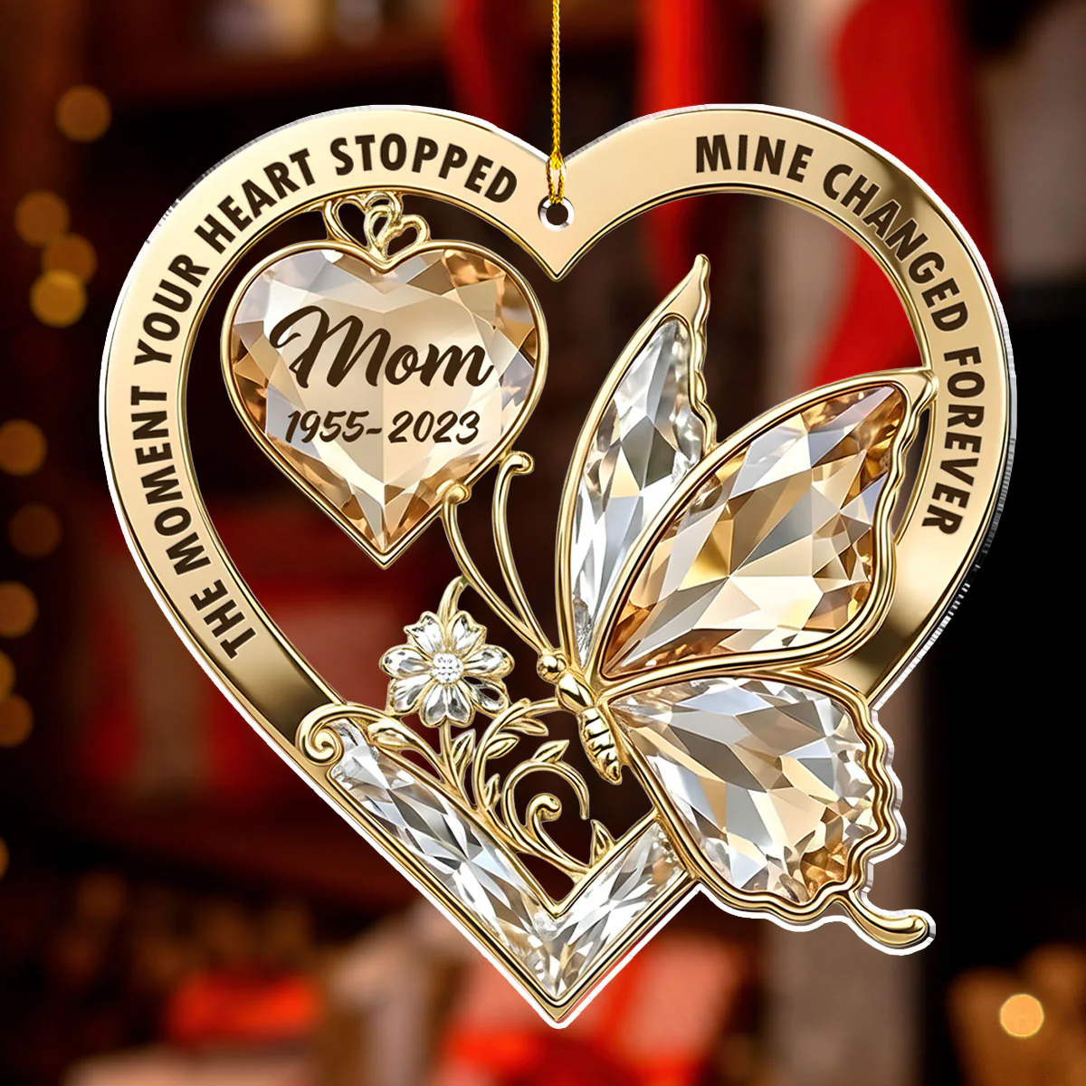 The Moment My Heart Changed Forever Version 2 - Personalized Custom Acrylic Ornament - Image 3