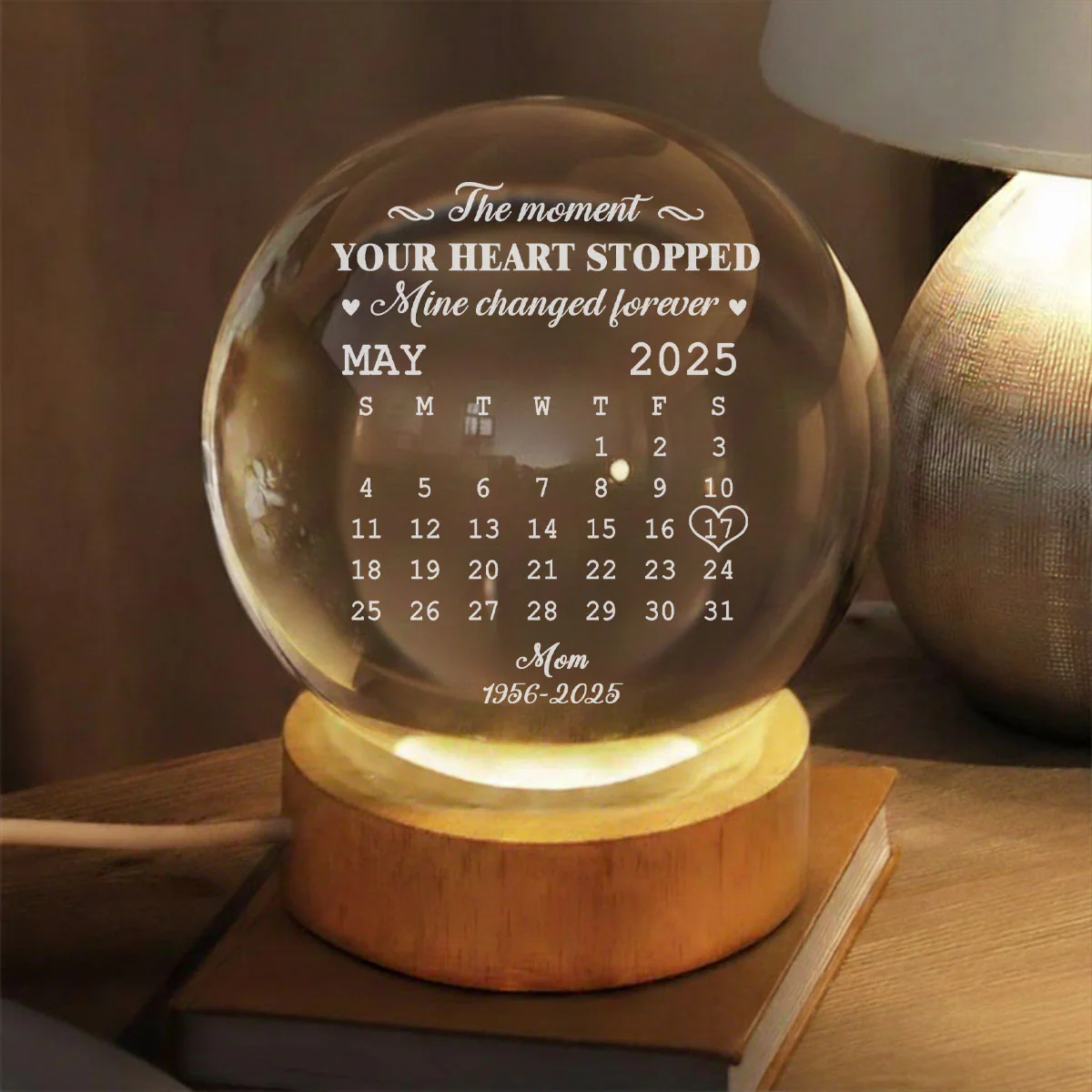 The Moment - Personalized Custom Crystal Globe Lamp - Image 2