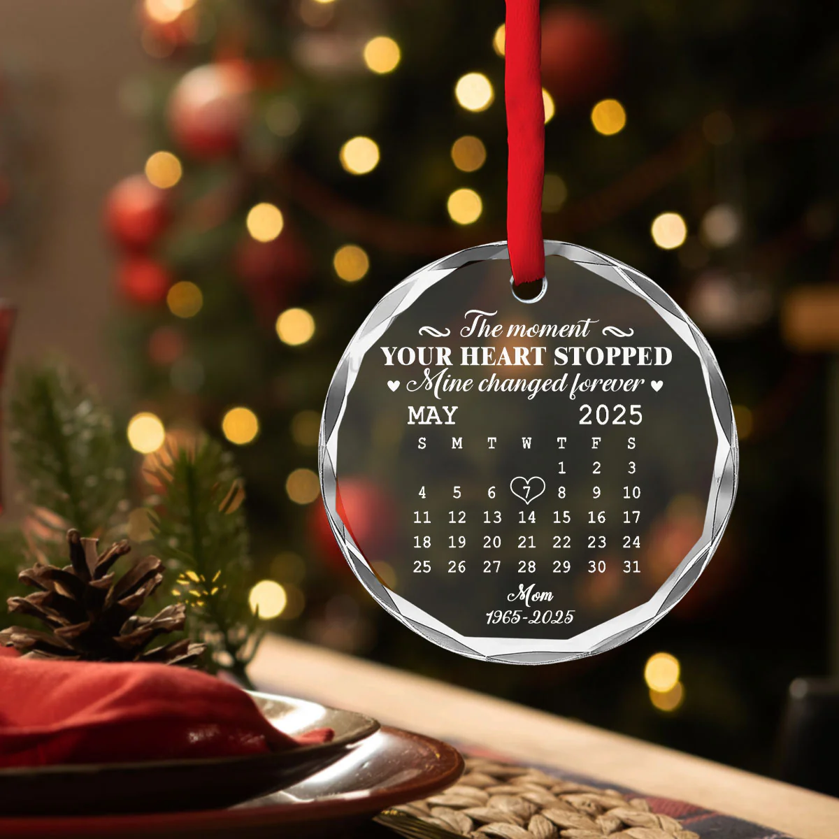 The Moment - Personalized Custom Glass Ornament - Image 2