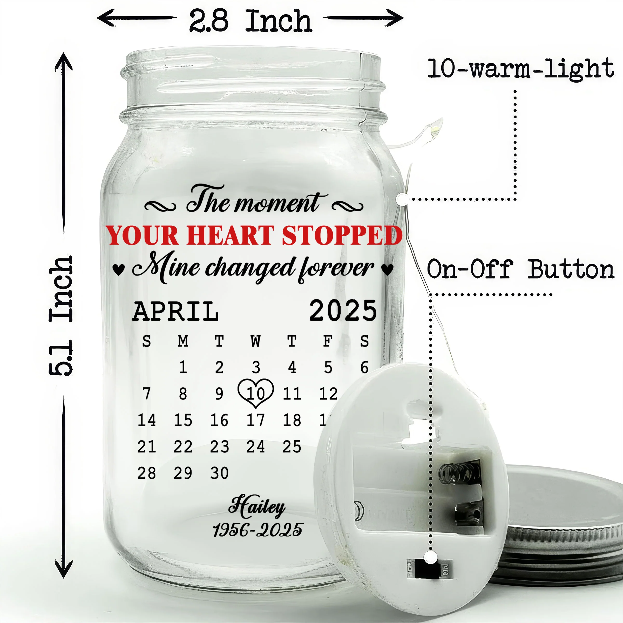 The Moment - Personalized Custom Mason Jar Light - Image 5