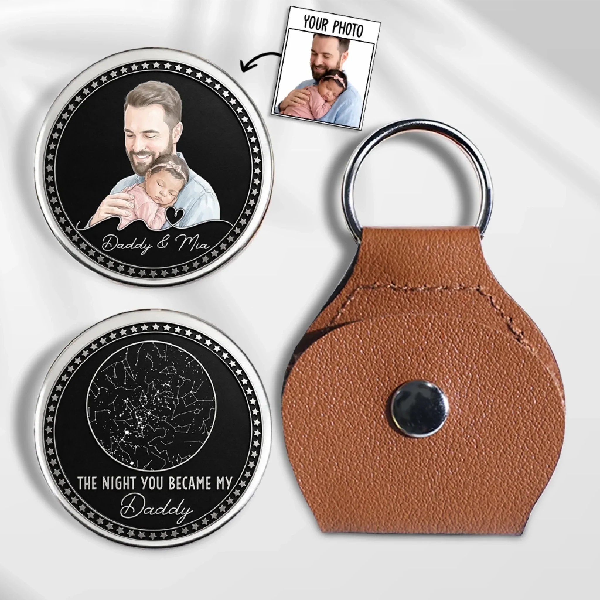 The Moment You Became My Dad - Personalized Custom Pocket Hug