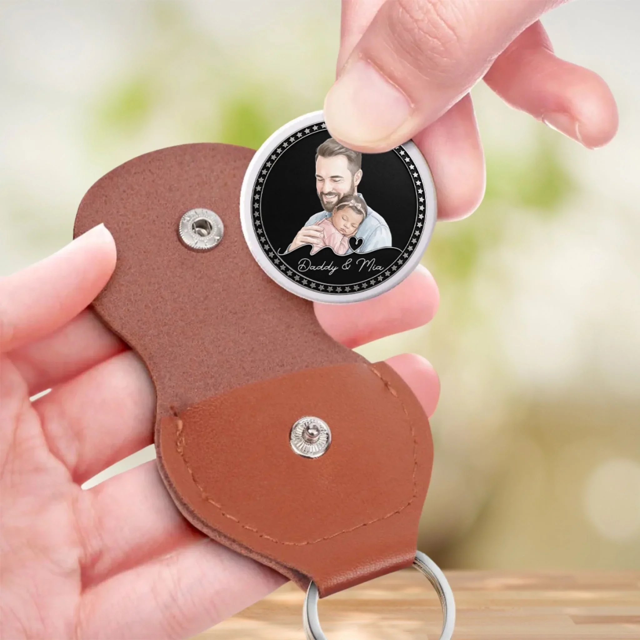 The Moment You Became My Dad - Personalized Custom Pocket Hug - Image 2