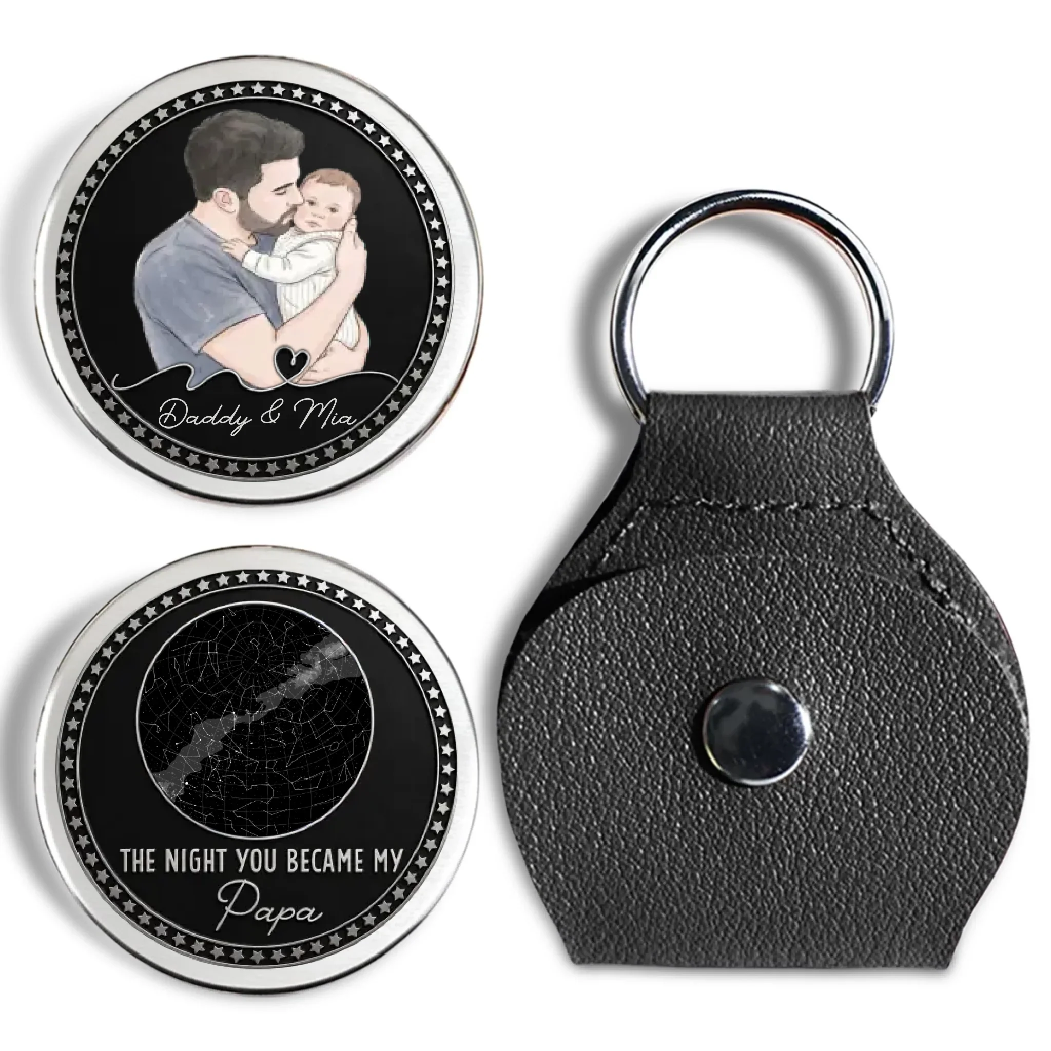 The Moment You Became My Dad - Personalized Custom Pocket Hug - Image 6