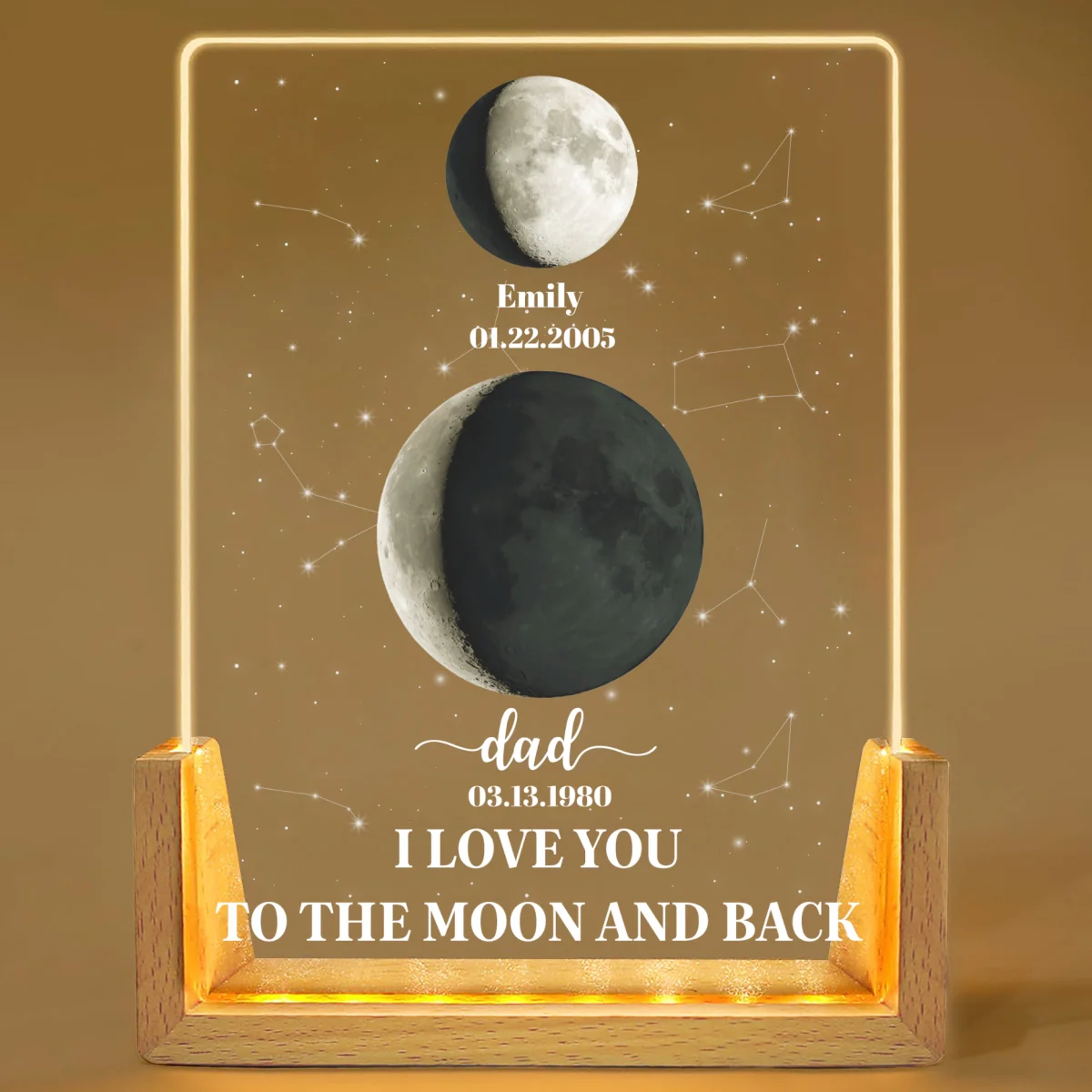 The Moon Phases Of Our Love - Personalized Custom Night Light - Image 7