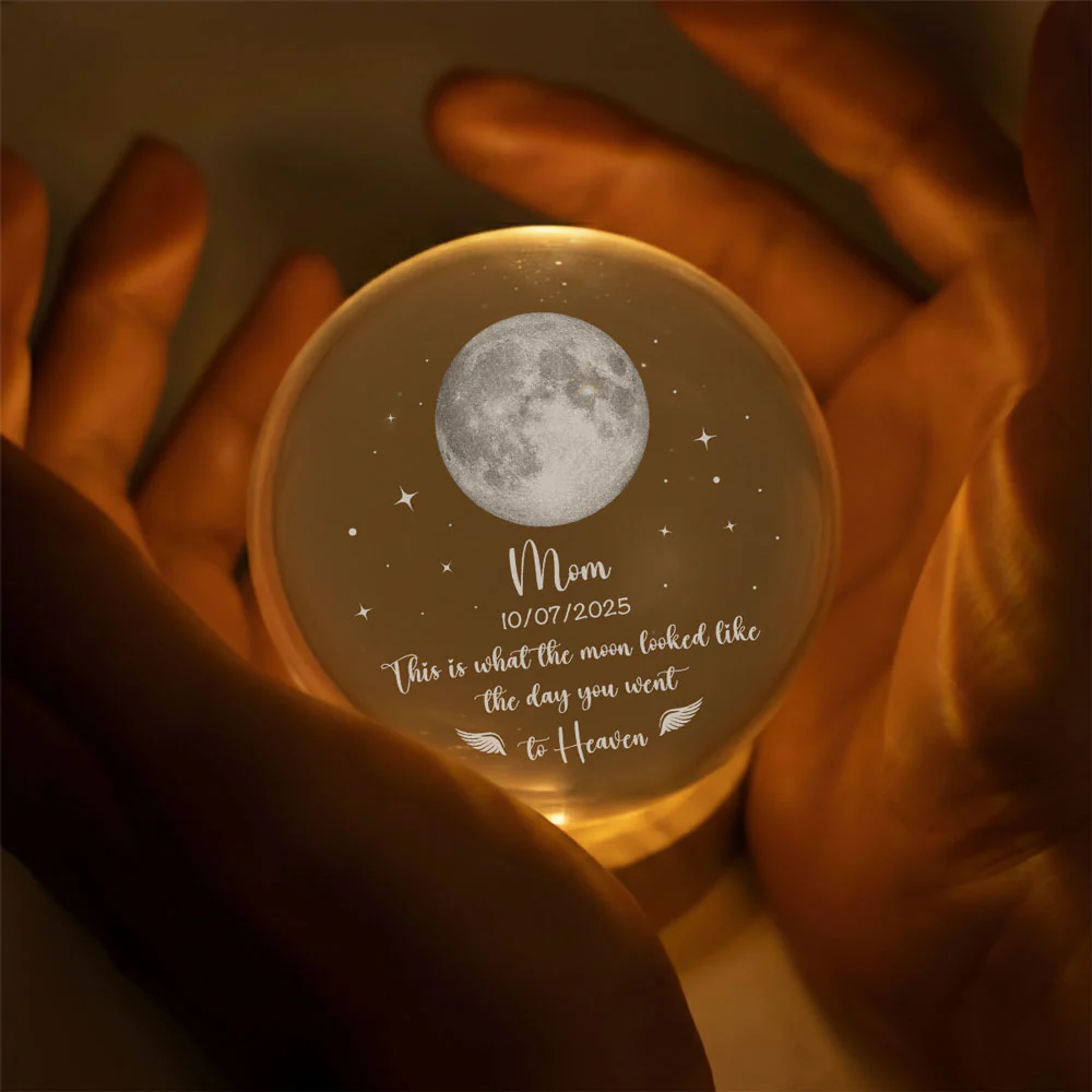 The Moon That Day - Personalized Custom Crystal Globe Lamp - Image 4