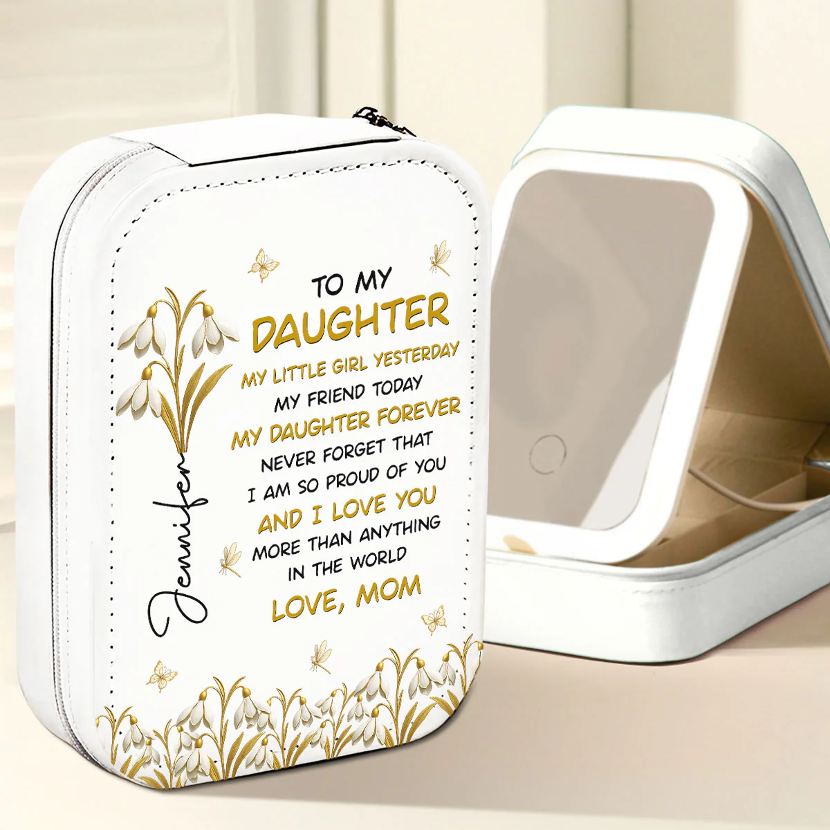 The Most Beautiful Chapters - Personalized Custom Jewelry Box With LED Mirror