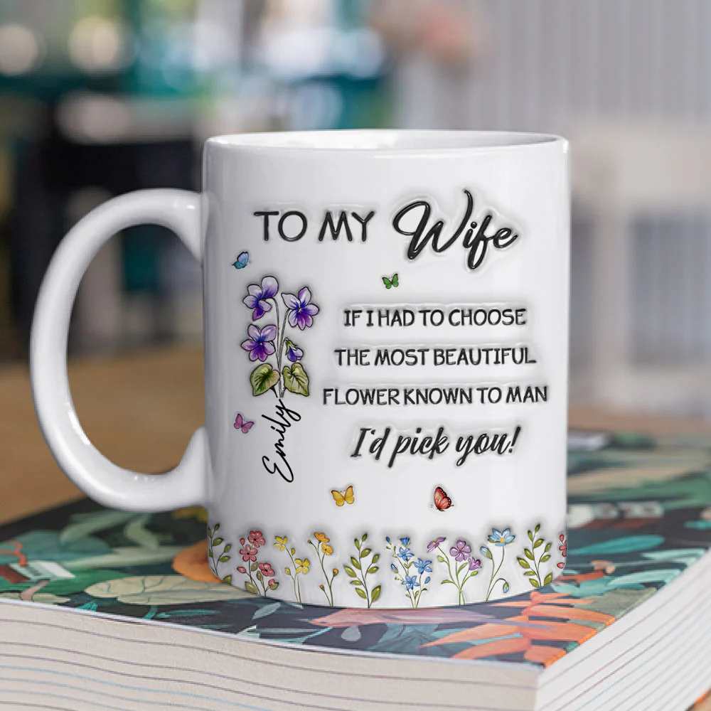 The Most Beautiful Flower - Personalized Custom 3D Inflated Effect Mug - Image 2