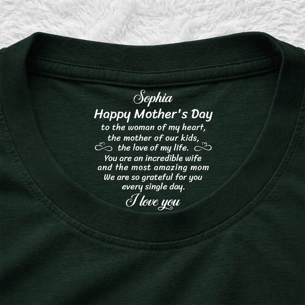 The Mother Of Our Kid - Personalized Custom Inside Neck Print T-Shirt