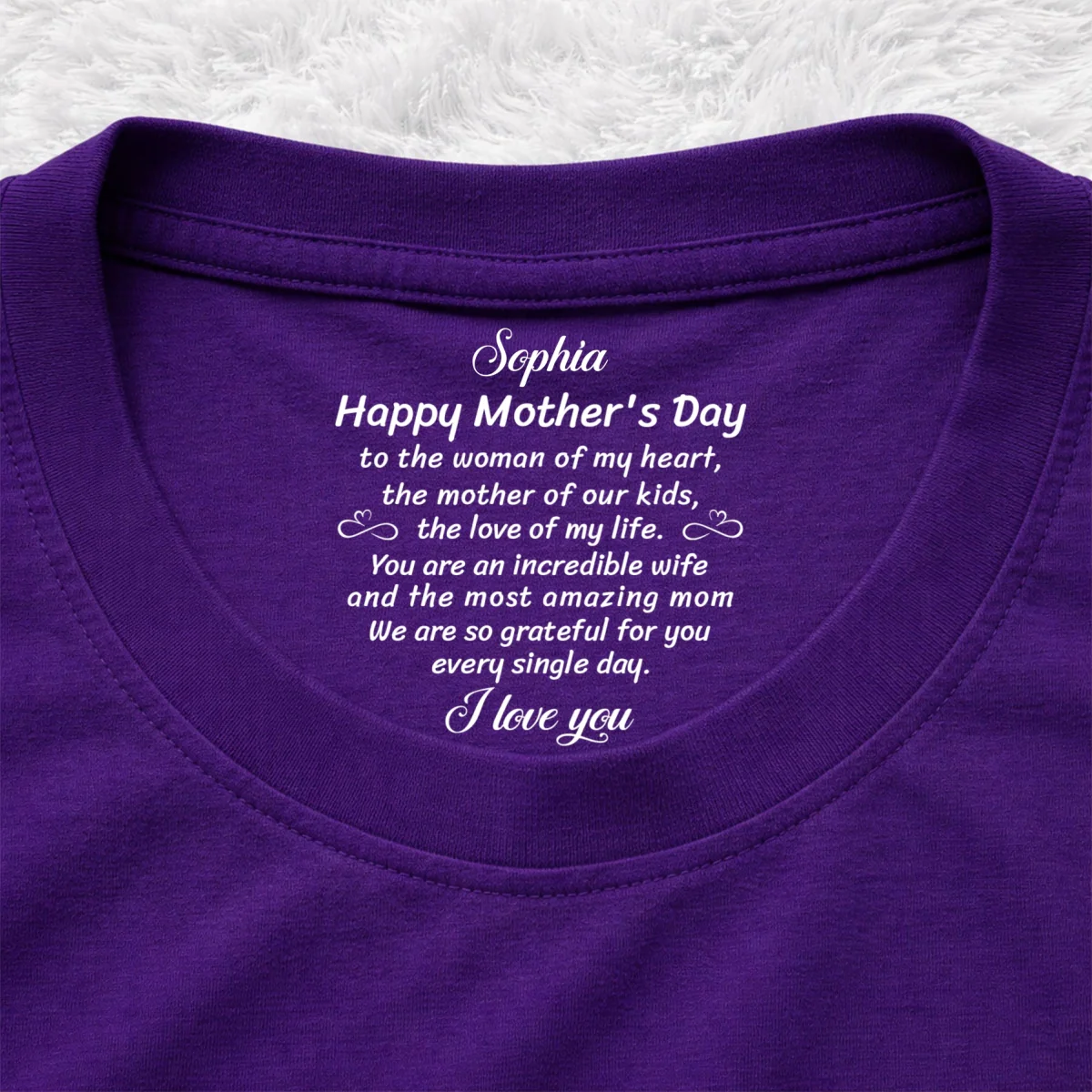 The Mother Of Our Kid - Personalized Custom Inside Neck Print T-Shirt - Image 11