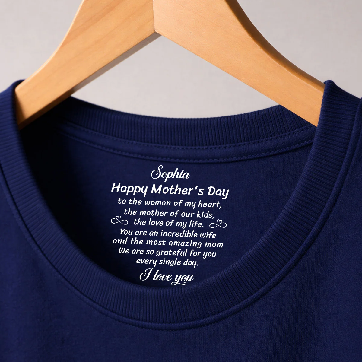 The Mother Of Our Kid - Personalized Custom Inside Neck Print T-Shirt - Image 3