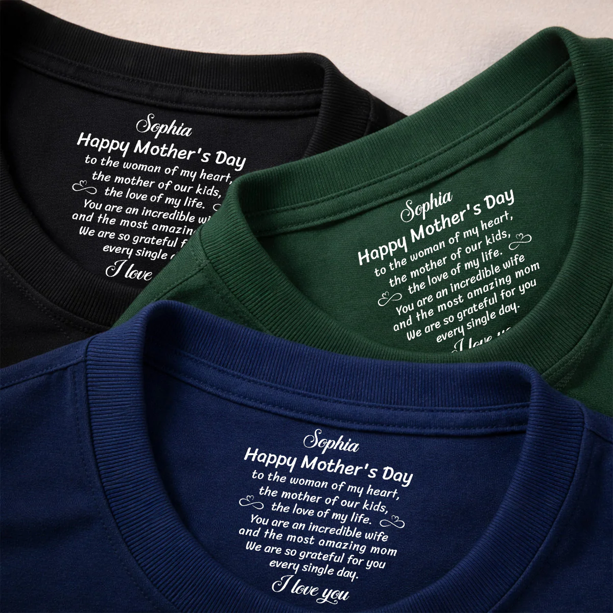 The Mother Of Our Kid - Personalized Custom Inside Neck Print T-Shirt - Image 4