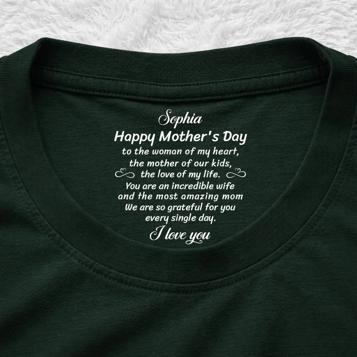 The Mother Of Our Kid - Personalized Custom Inside Neck Print T-Shirt - Image 9