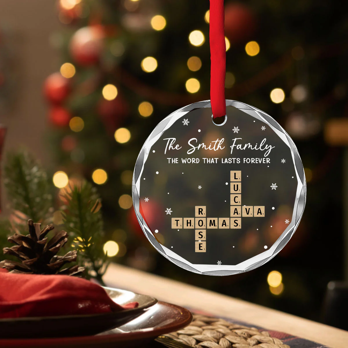 The Name That Lasts Forever - Personalized Custom Glass Ornament - Image 3